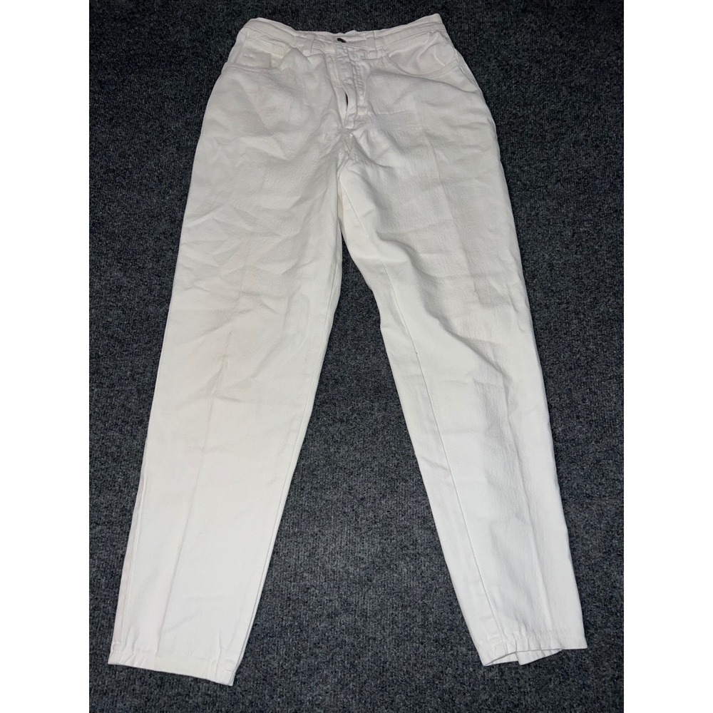 Watch LA Vintage High Waisted Tapered Jeans White Size 9-10 Made in USA